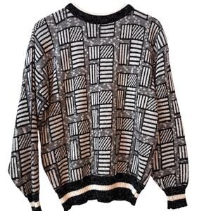 Vintage 80s Crewneck Sweater Size M Grandpacore Pullover Funky Streetwear Retro